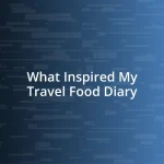 What Inspired My Travel Food Diary