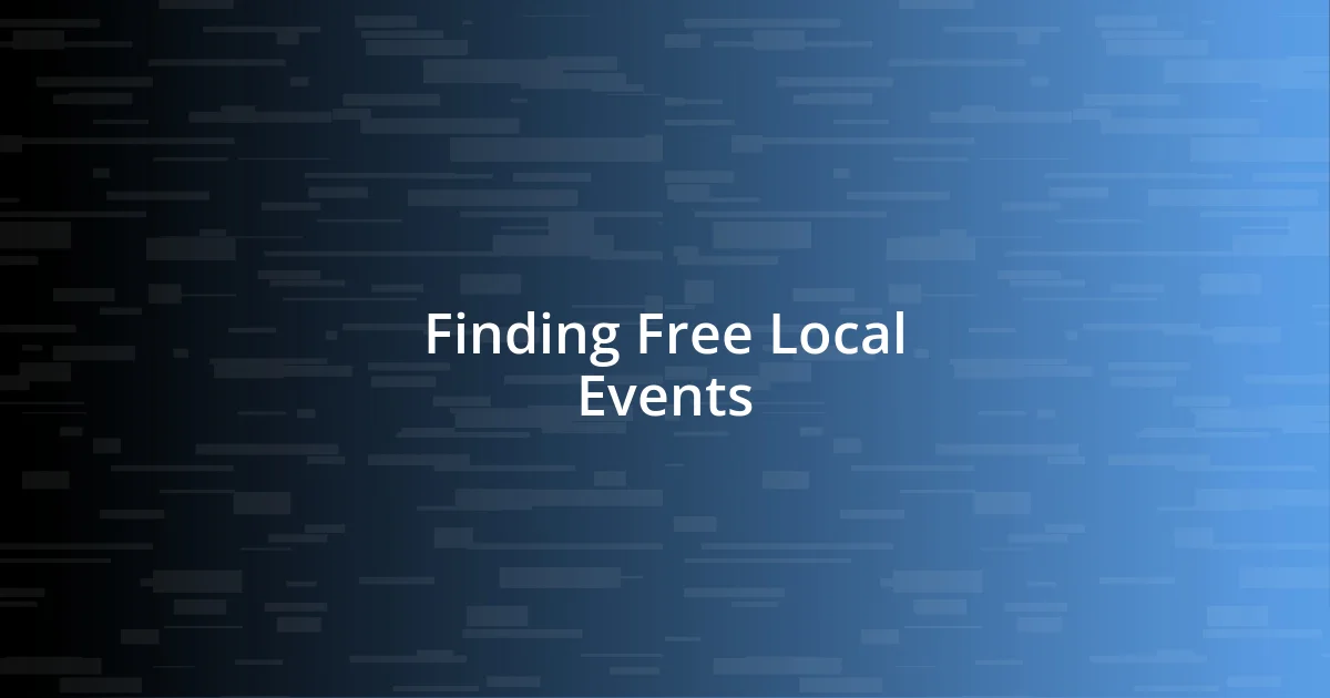 Finding Free Local Events